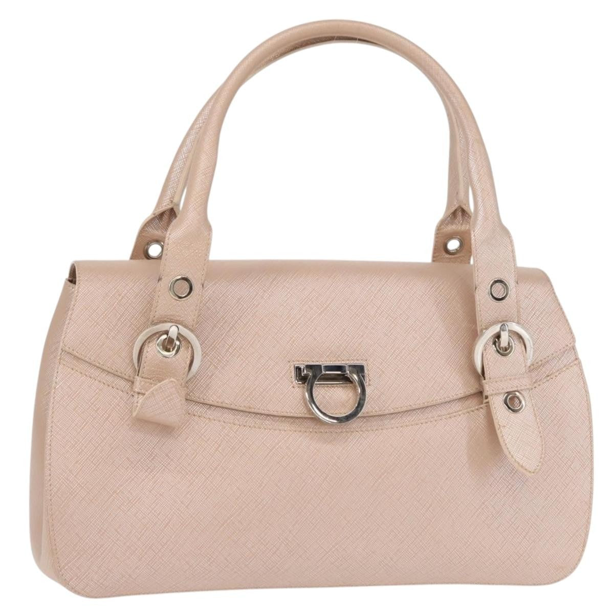 Salvatore Ferragamo Gancini Shoulder Bag Leather Pink Leather Shoulder Bag Bag (Pre-Loved)