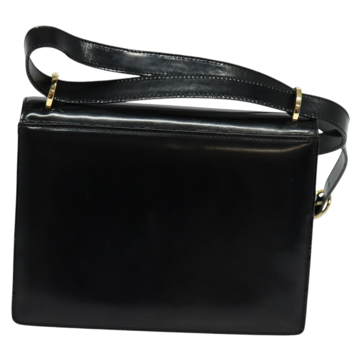 Salvatore Ferragamo Gancini Shoulder Bag Patent Leather Black Patent_Leather Shoulder Bag Bag (Pre-Loved)