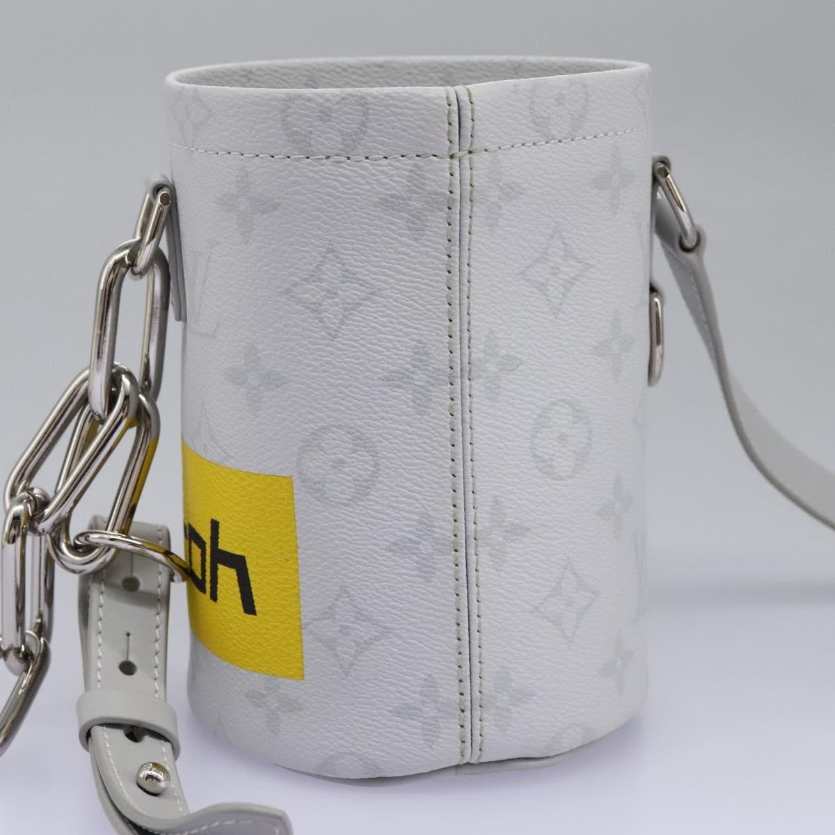 Louis Vuitton Chalk Nano Bag Limited Edition Logo Story Monogram Canvas Gray Canvas Clutche & Pouche Bag (Pre-Loved)