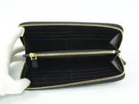 Prada Zip Around Tab Wallet Saffiano Leather Black Leather Wallets Accessory (Authentic Pre-Loved)