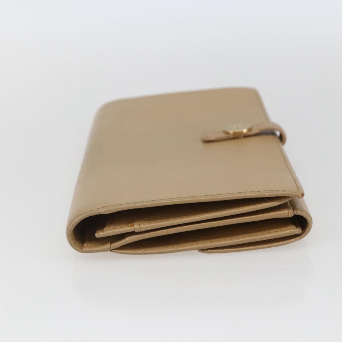 Chanel Coco Bouton Wallet Leather Beige Leather Wallets Accessory (Authentic Pre-Loved)