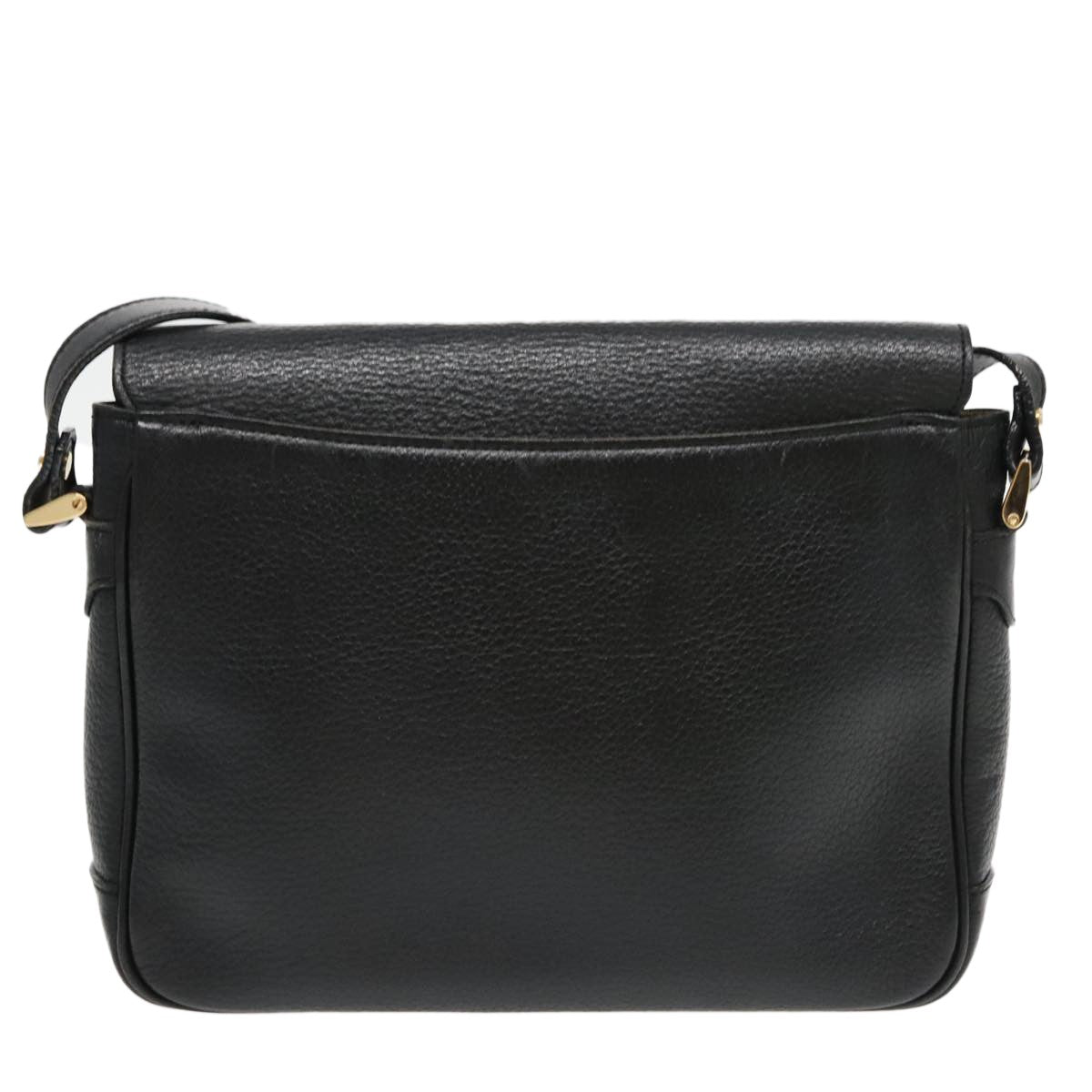 Burberry Flap Shoulder Bag Leather Black Leather Shoulder Bag Bag (Authentic Pre-Loved)