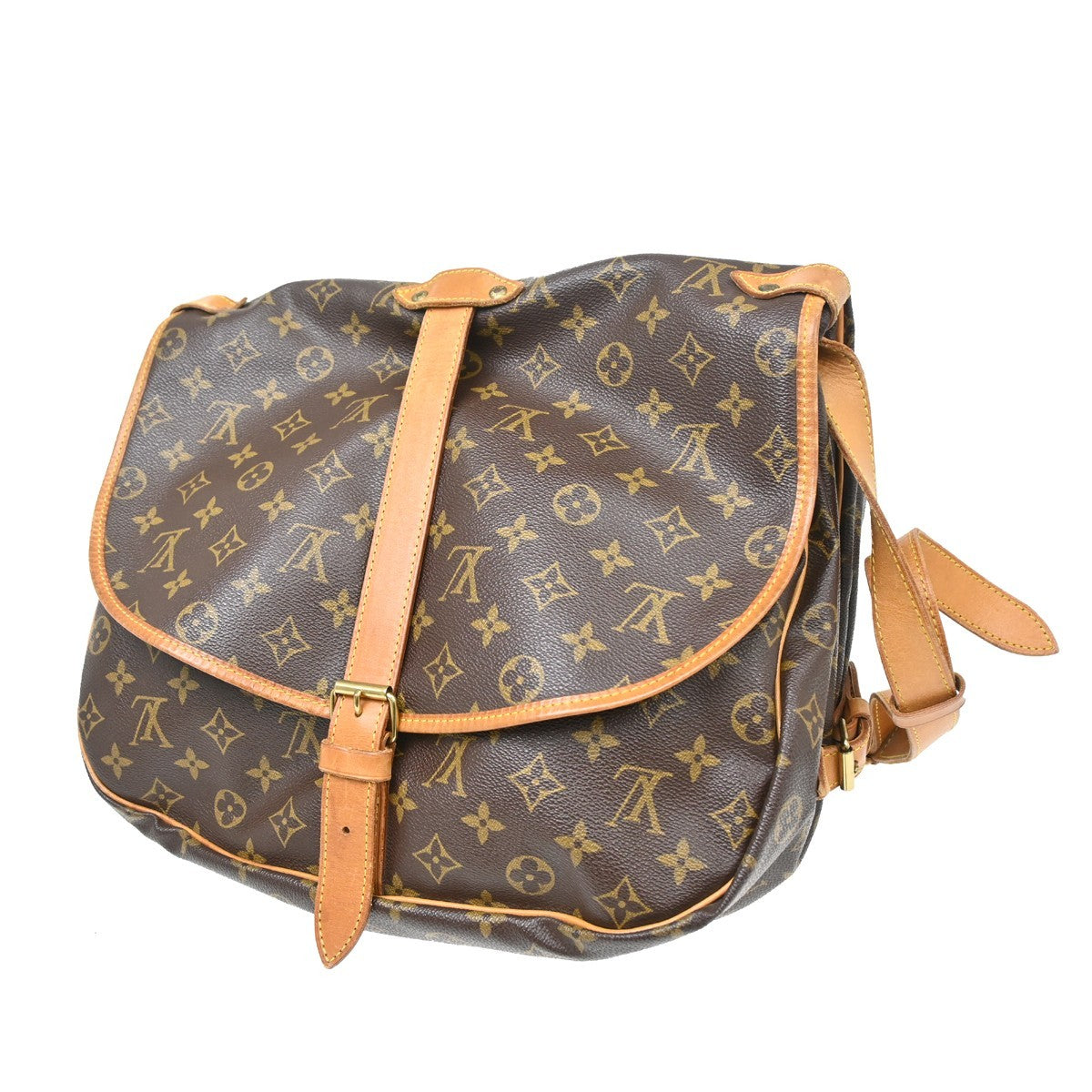 Louis Vuitton Louis Vuitton Saumur Handbag Monogram Canvas Brown Canvas Shoulder Bag Bag (Authentic Pre-Loved)