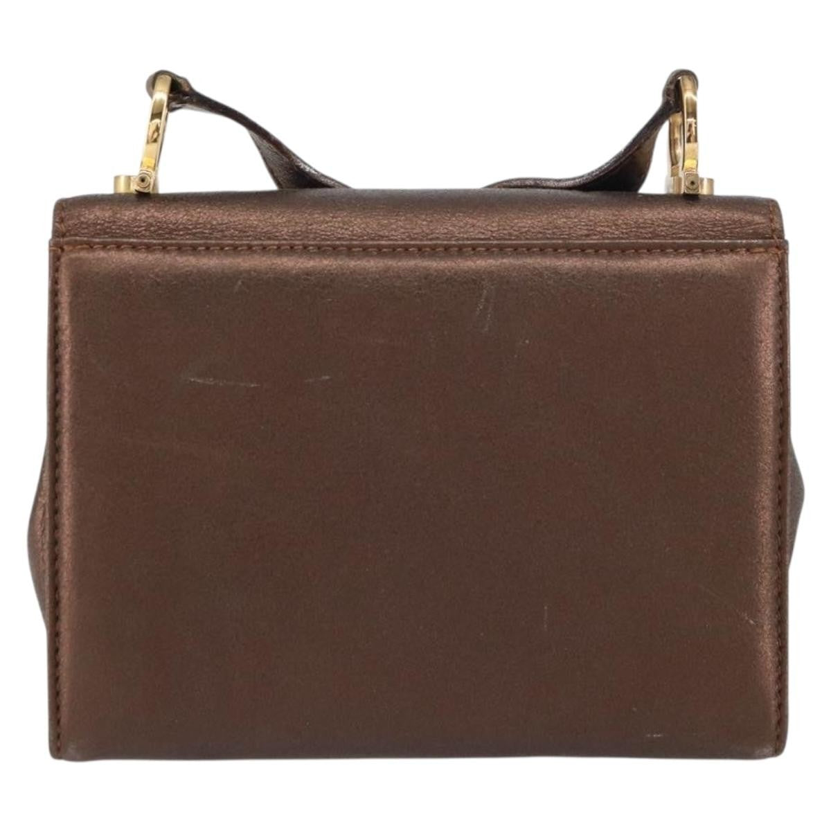 Salvatore Ferragamo Gancini Shoulder Bag Leather Gold Leather Shoulder Bag Bag (Authentic Pre-Loved)