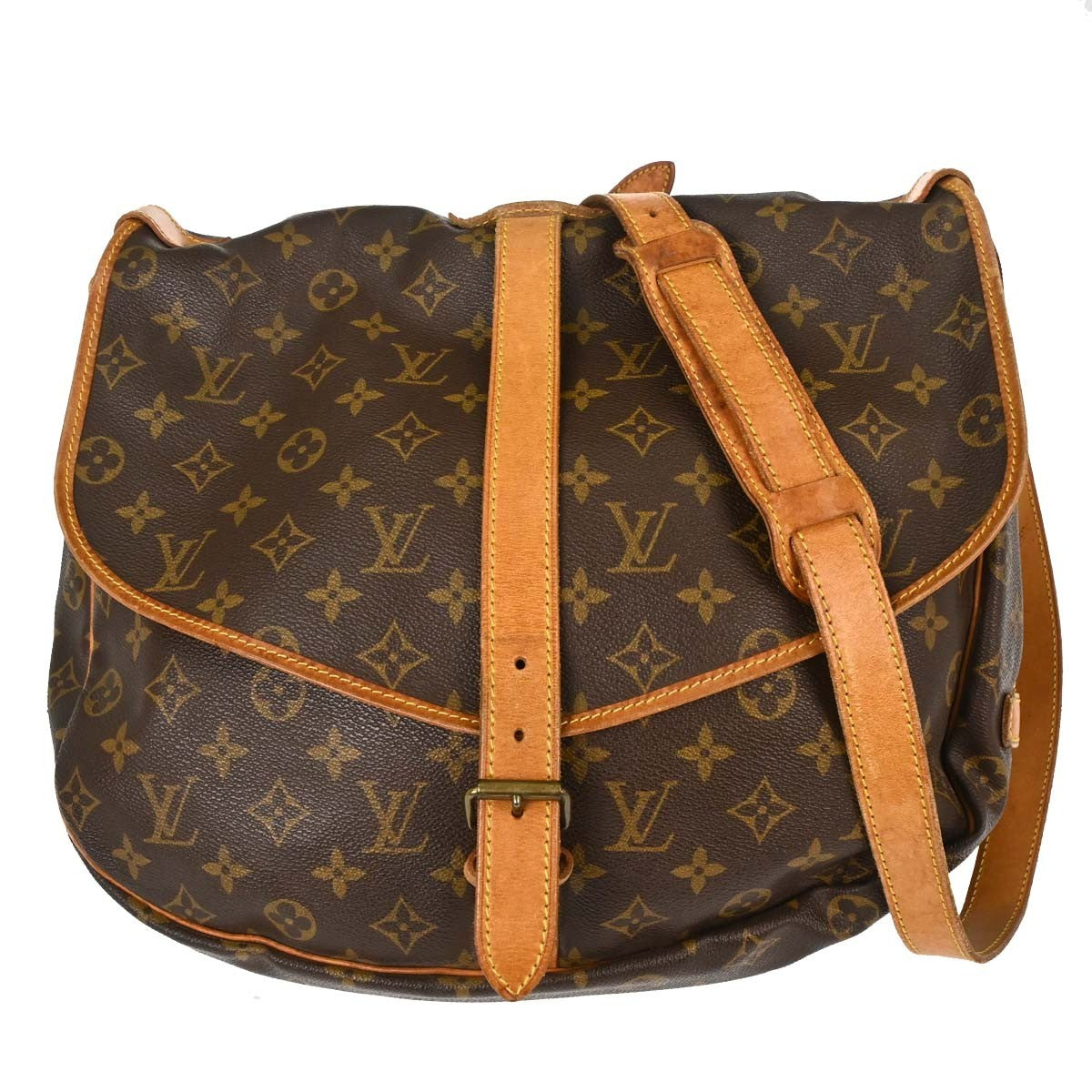 Louis Vuitton Saumur Handbag Monogram Canvas Brown Canvas Shoulder Bag Bag (Authentic Pre-Loved)