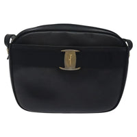 Salvatore Ferragamo Vala Shoulder Bag Leather Navy Leather Shoulder Bag Bag (Authentic Pre-Loved)