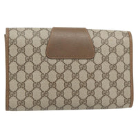 Gucci Vintage Web Flap Clutch Gg Canvas Beige Canvas Clutche & Pouche Bag (Pre-Loved)