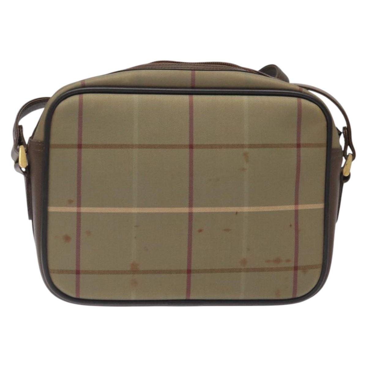 Burberry Nova Check Shoulder Bag Canvas And Leather Beige Canvas Shoulder Bag Bag (Authentic Pre-Loved)