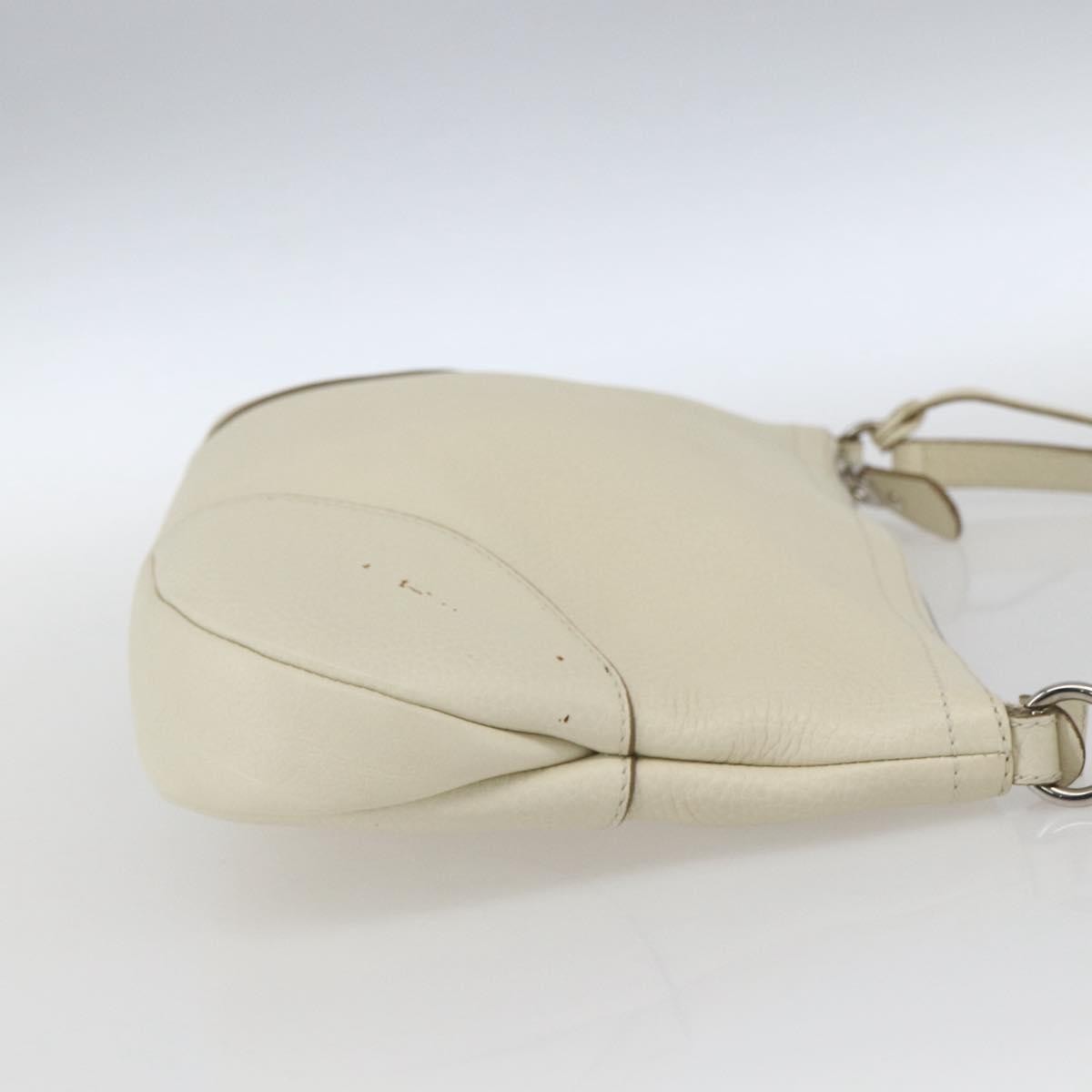Salvatore Ferragamo Gancini Shoulder Bag Leather White Leather Shoulder Bag Bag (Authentic Pre-Loved)