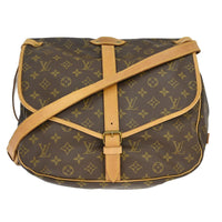 Louis Vuitton Saumur Handbag Monogram Canvas Brown Canvas Shoulder Bag Bag (Authentic Pre-Loved)
