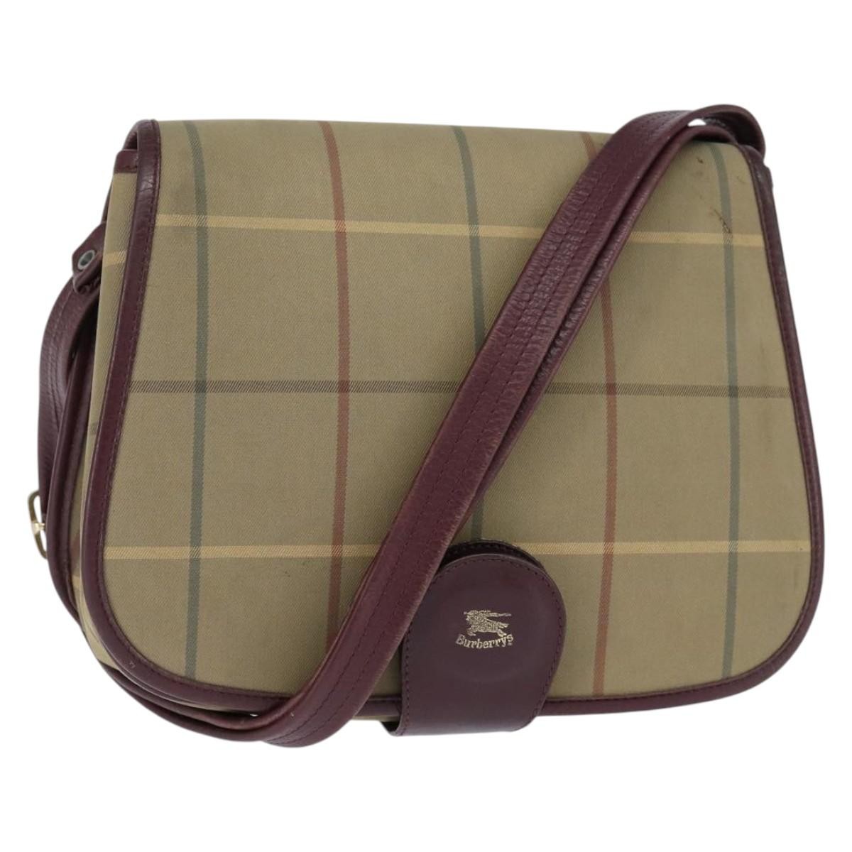 Burberry Nova Check Shoulder Bag Canvas Beige Canvas Shoulder Bag Bag (Authentic Pre-Loved)