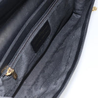 Salvatore Ferragamo Gancini Chain Shoulder Bag Leather Black Leather Shoulder Bag Bag (Pre-Loved)