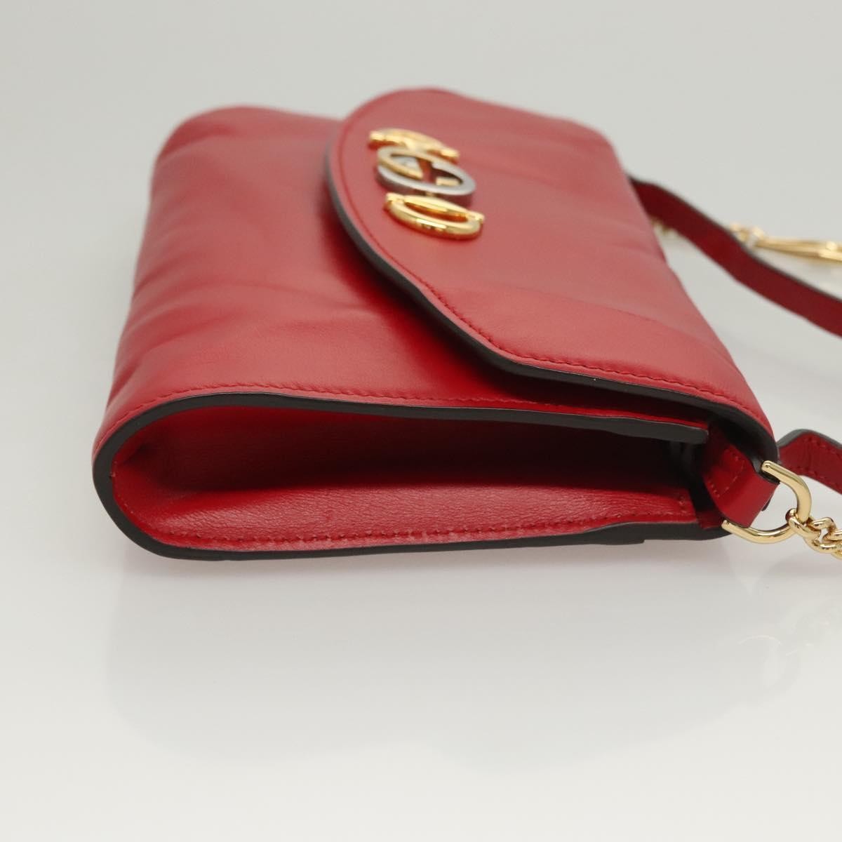 Gucci Zumi Shoulder Bag Leather Red Leather Bag (Authentic Pre-Loved)