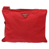 Prada Flat Messenger Bag Tessuto Red Nylon Bag (Authentic Pre-Loved)