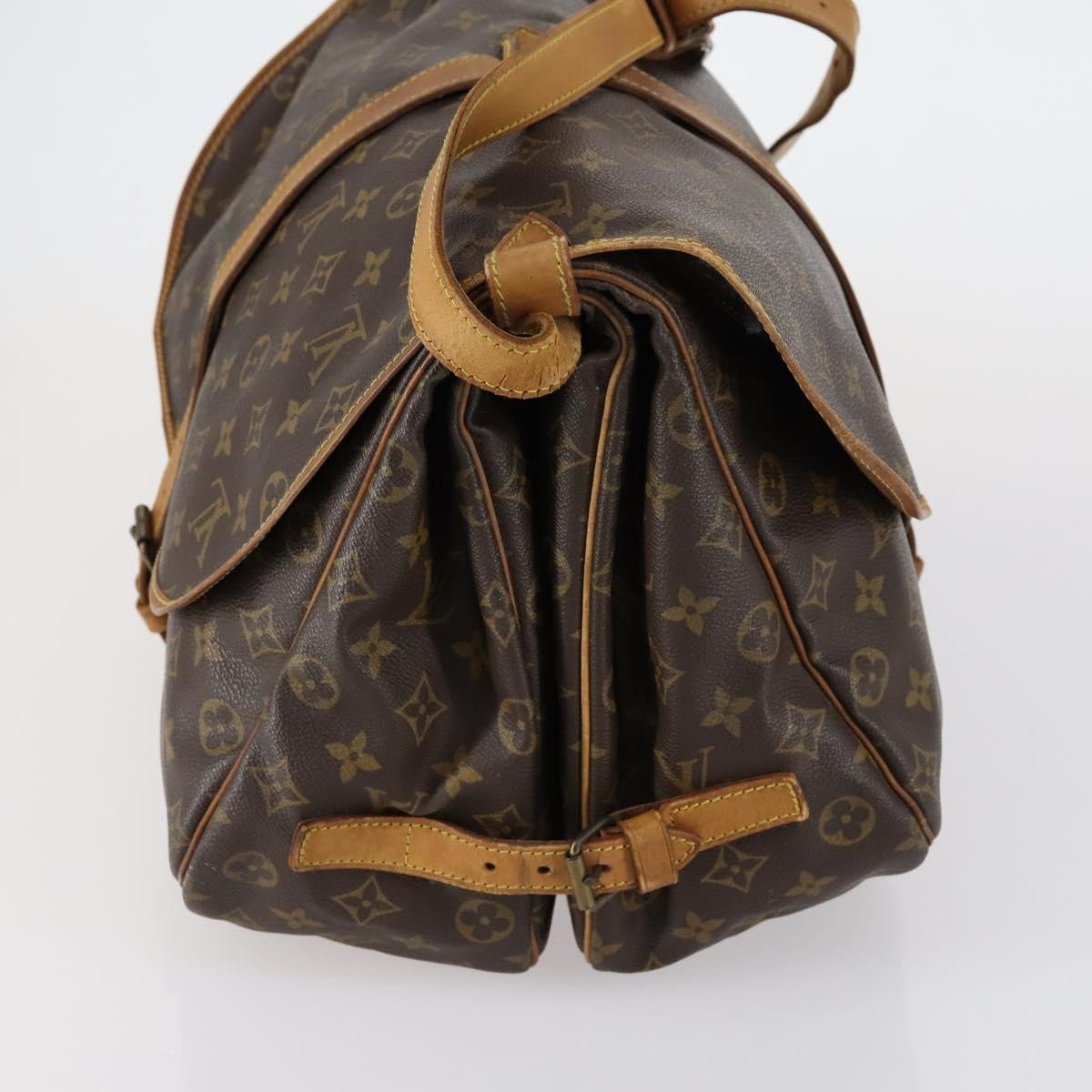 Louis Vuitton Saumur Handbag Monogram Canvas Brown Canvas Shoulder Bag Bag (Authentic Pre-Loved)