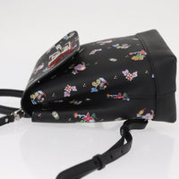 Louis Vuitton Lockme Backpack Floral Printed Leather Black Leather Backpack Bag (Authentic Pre-Loved)
