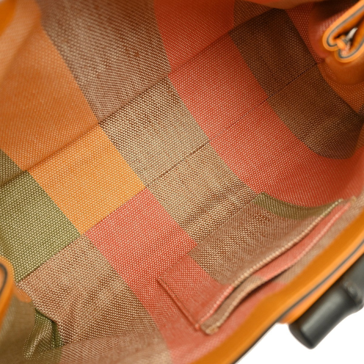 Gucci 2-Way Bamboo Handle Shoulder Bag Python Orange Leather Handbag (Authentic Pre-Loved)
