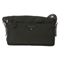 Prada Double Buckle Flap Messenger Bag Tessuto Khaki Nylon Shoulder Bag Bag (Authentic Pre-Loved)
