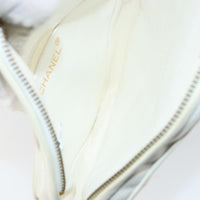 Chanel Vintage Diamond Tassel Crossbody Quilted Lambskin White Leather Clutche & Pouche Bag (Authentic Pre-Loved)