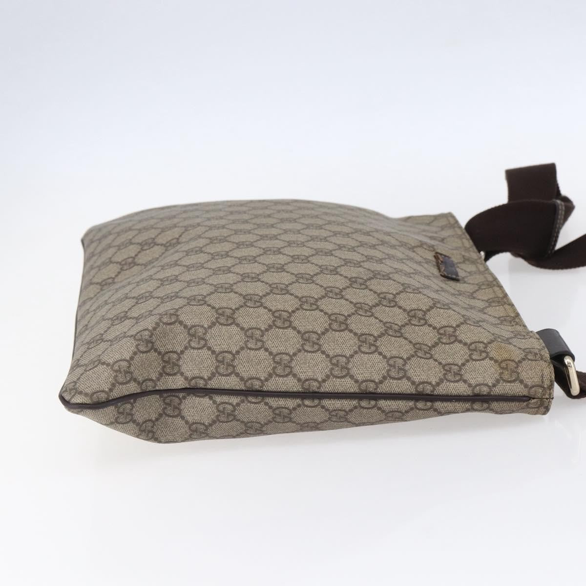 Gucci Zip Top Messenger Bag Gg Coated Canvas Beige Pvc Shoulder Bag Bag (Authentic Pre-Loved)