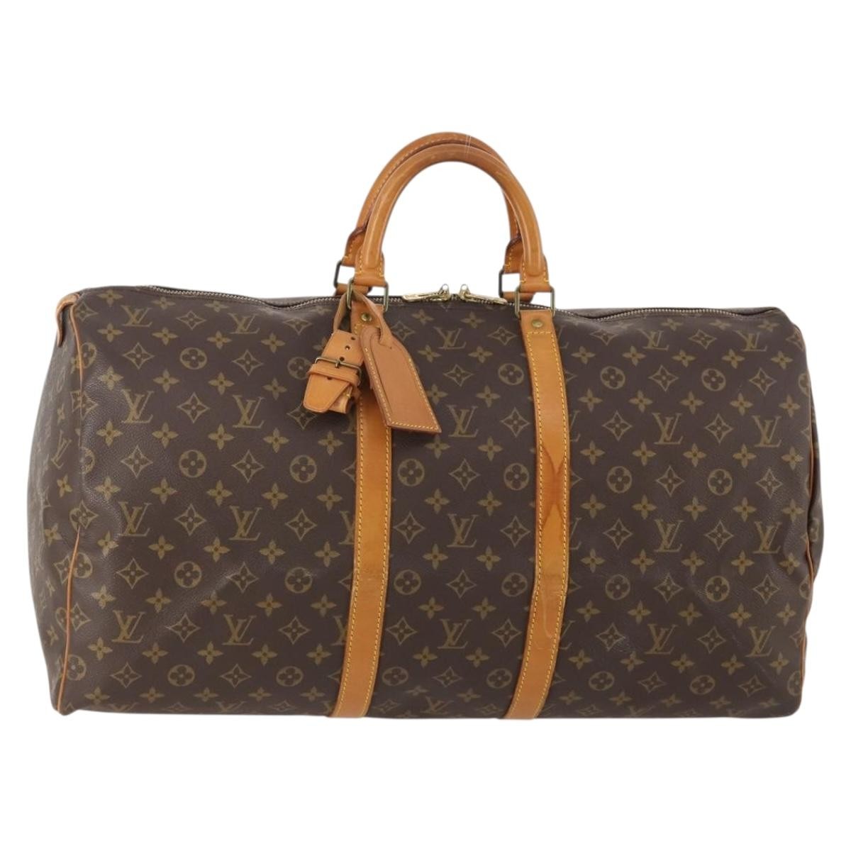 Louis Vuitton Keepall Bag Monogram Canvas Brown Canvas Travel Bag Bag (Authentic Pre-Loved)