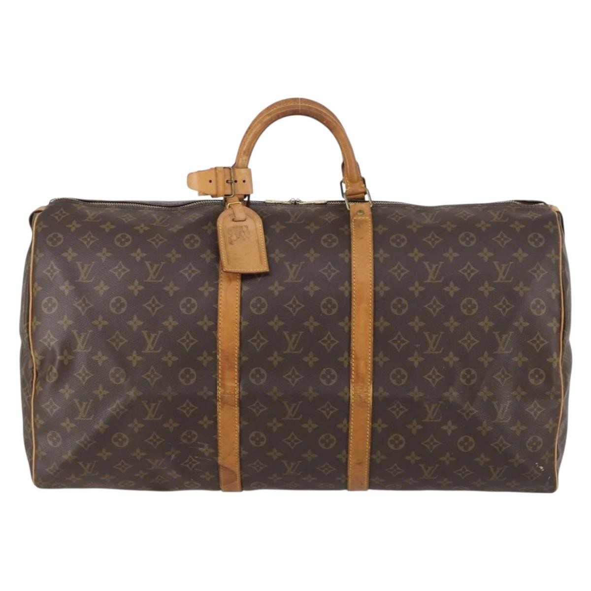 Louis Vuitton Keepall Bag Monogram Canvas Brown Canvas Travel Bag Bag (Authentic Pre-Loved)