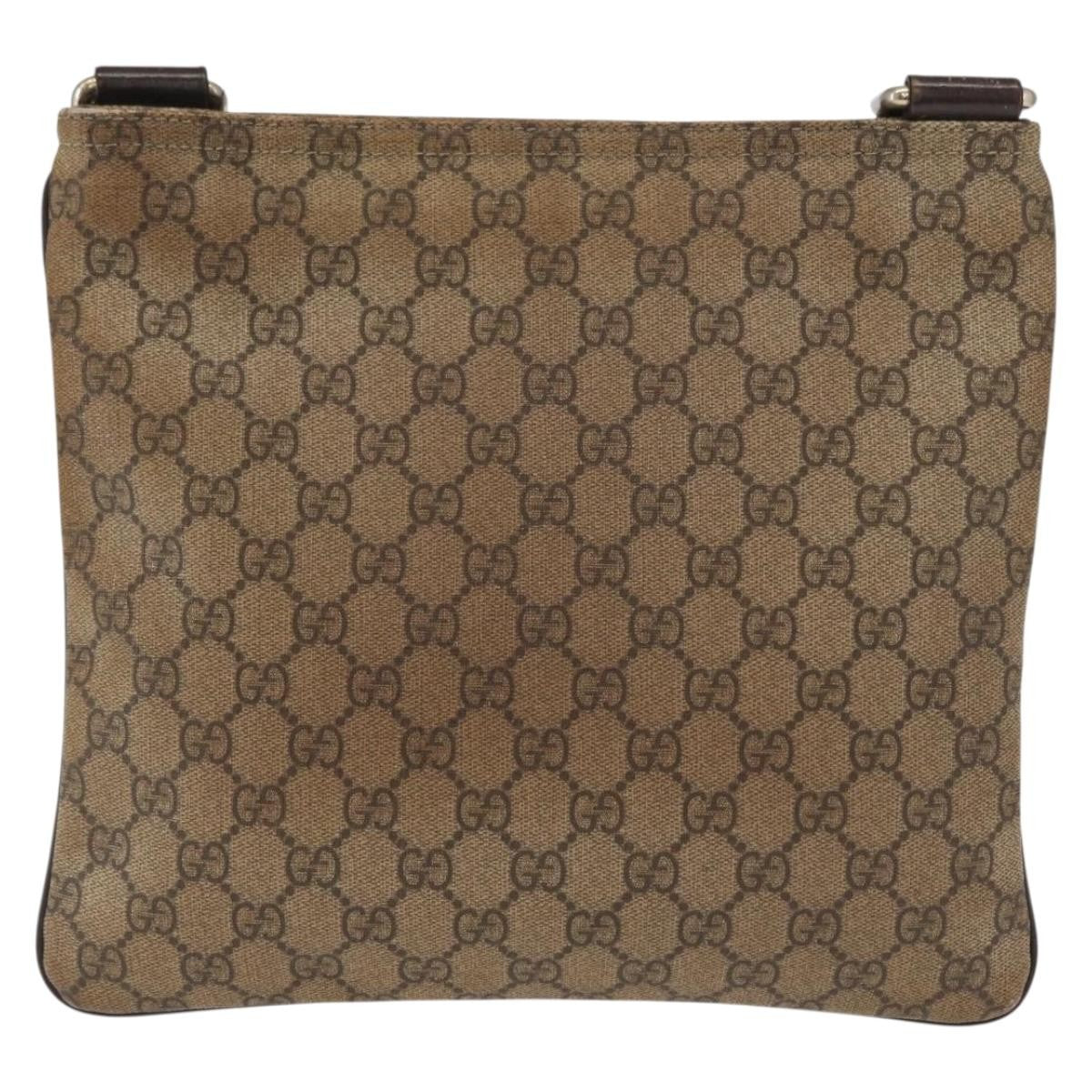 Gucci Flat Messenger Bag Gg Coated Canvas Beige Pvc Shoulder Bag Bag (Authentic Pre-Loved)