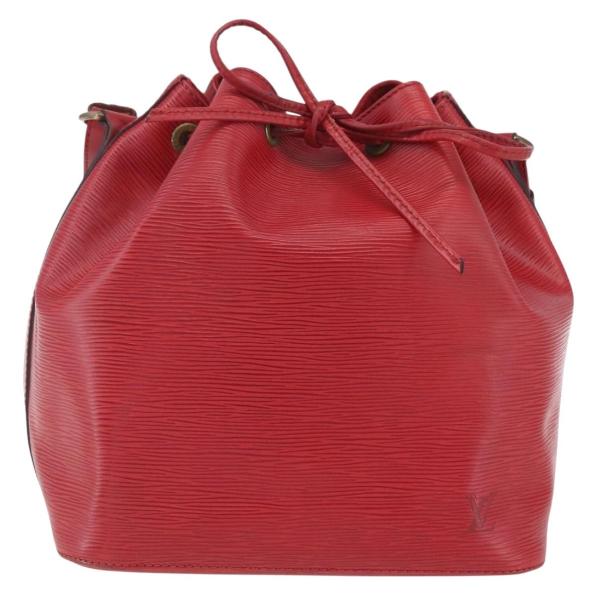 Louis Vuitton Petit Noe Handbag Epi Leather Red Leather Shoulder Bag Bag (Authentic Pre-Loved)