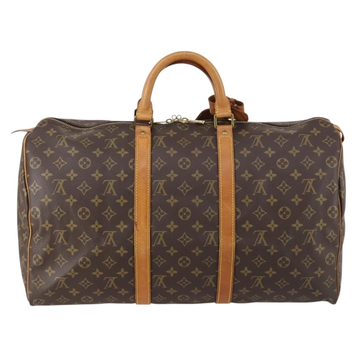 Louis Vuitton Keepall Bag Monogram Canvas Brown Canvas Travel Bag Bag (Authentic Pre-Loved)