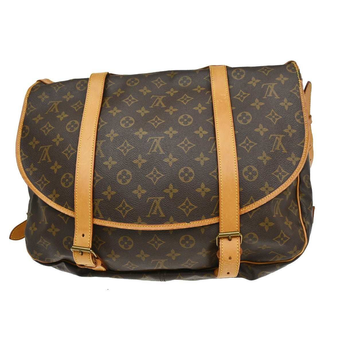 Louis Vuitton Saumur Handbag Monogram Canvas Brown Canvas Shoulder Bag Bag (Authentic Pre-Loved)