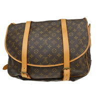 Louis Vuitton Saumur Handbag Monogram Canvas Brown Canvas Shoulder Bag Bag (Authentic Pre-Loved)
