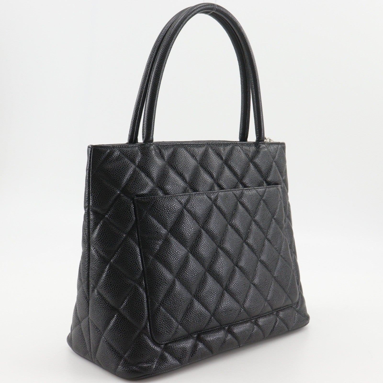 Chanel Chanel Medallion Tote Quilted Caviar Black Leather Tote Bag Bag (Authentic Pre-Loved)