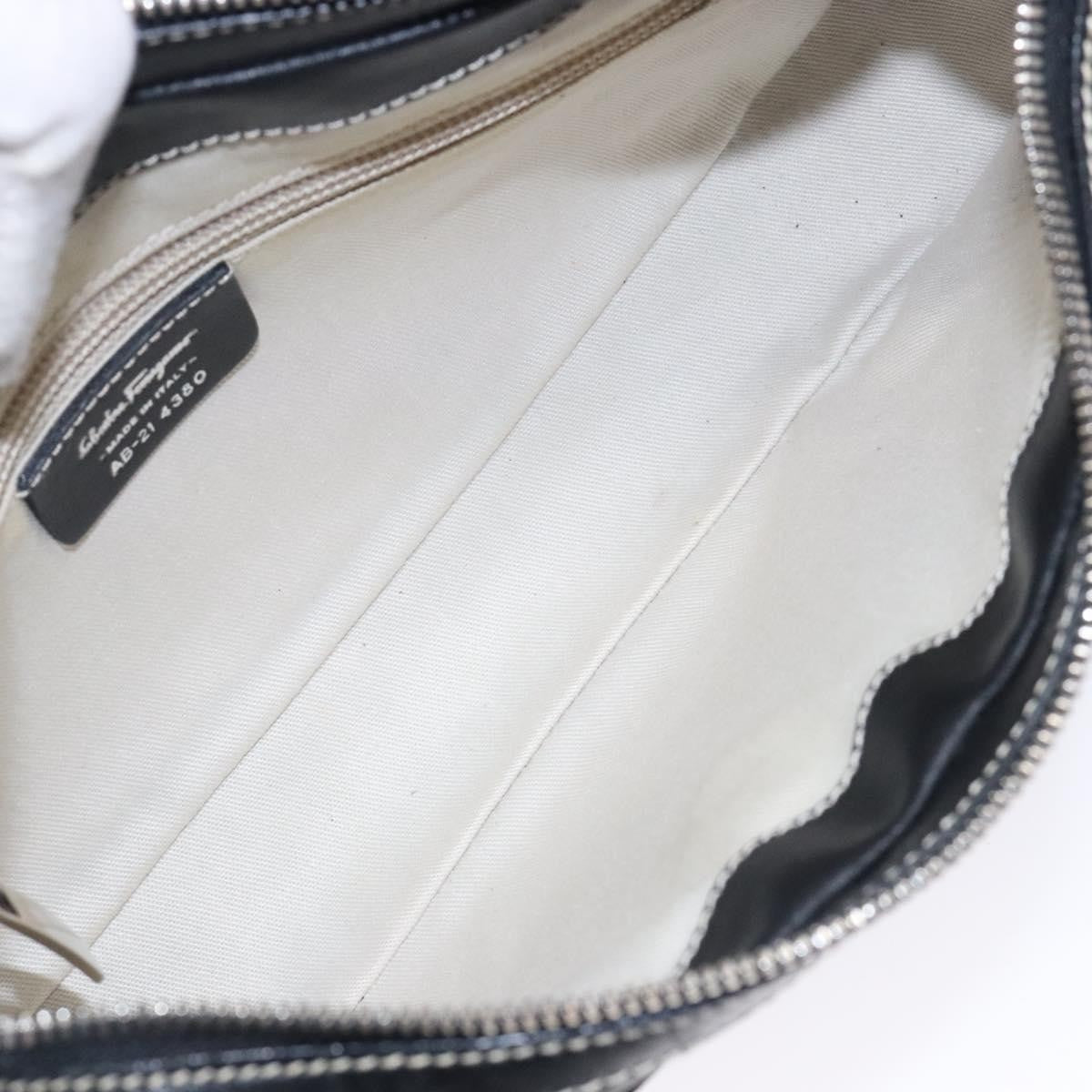 Salvatore Ferragamo Gancini Shoulder Bag Leather Black Leather Shoulder Bag Bag (Authentic Pre-Loved)