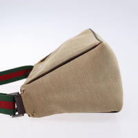 Gucci Sherry Line Pouch Canvas Beige Canvas Clutche & Pouche Bag (Authentic Pre-Loved)