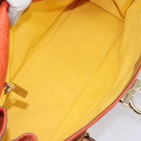 Salvatore Ferragamo Gancini Shoulder Bag Canvas Orange Pvc Shoulder Bag Bag (Authentic Pre-Loved)