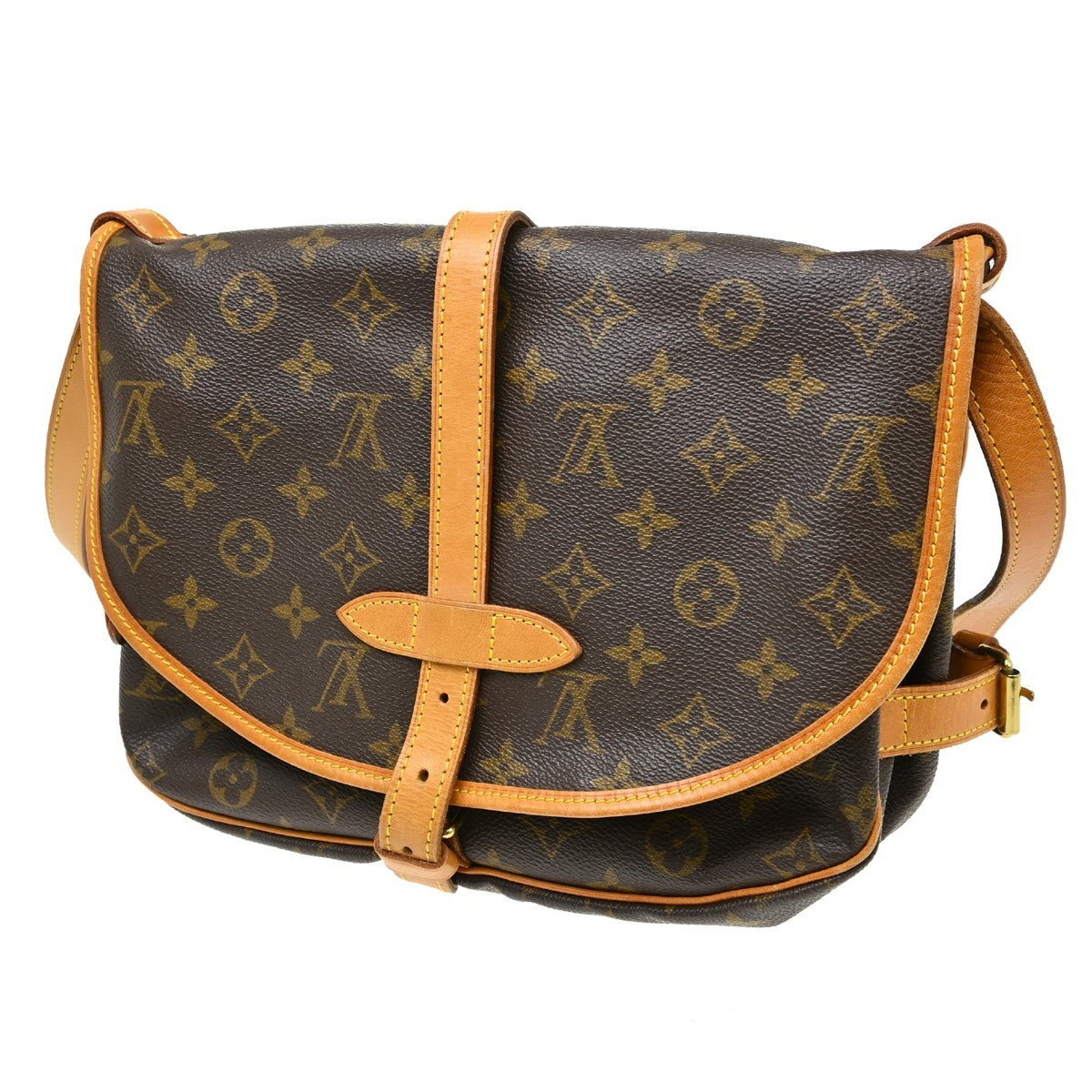 Louis Vuitton Louis Vuitton Saumur Handbag Monogram Canvas Brown Canvas Shoulder Bag Bag (Authentic Pre-Loved)