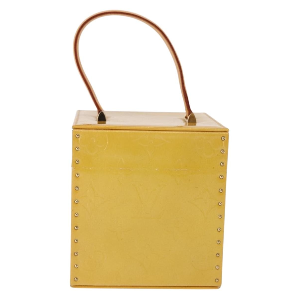Louis Vuitton Bleecker Box Bag Monogram Vernis Beige Patent_Leather Clutche & Pouche Bag (Authentic Pre-Loved)
