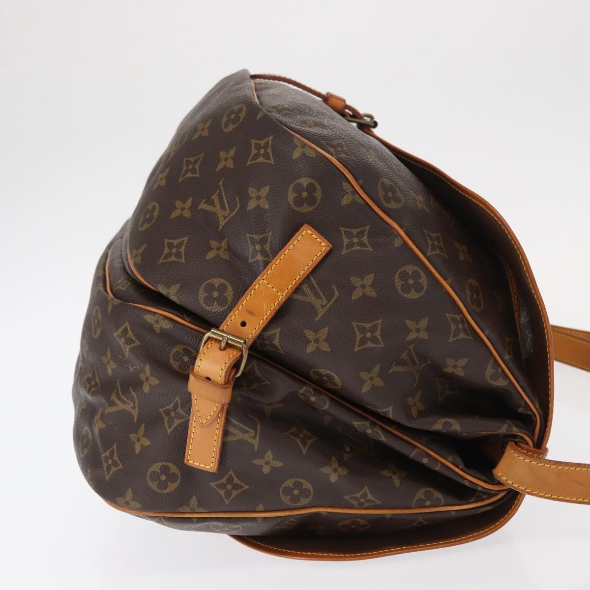 Louis Vuitton Saumur Handbag Monogram Canvas Brown Canvas Shoulder Bag Bag (Pre-Loved)