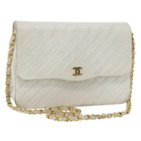 Chanel Matelasse Chain Shoulder Bag Leather White Leather Shoulder Bag Bag (Authentic Pre-Loved)