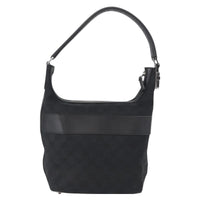 Gucci Vintage Shoulder Bag Gg Canvas And Leather Black Canvas Shoulder Bag Bag (Authentic Pre-Loved)