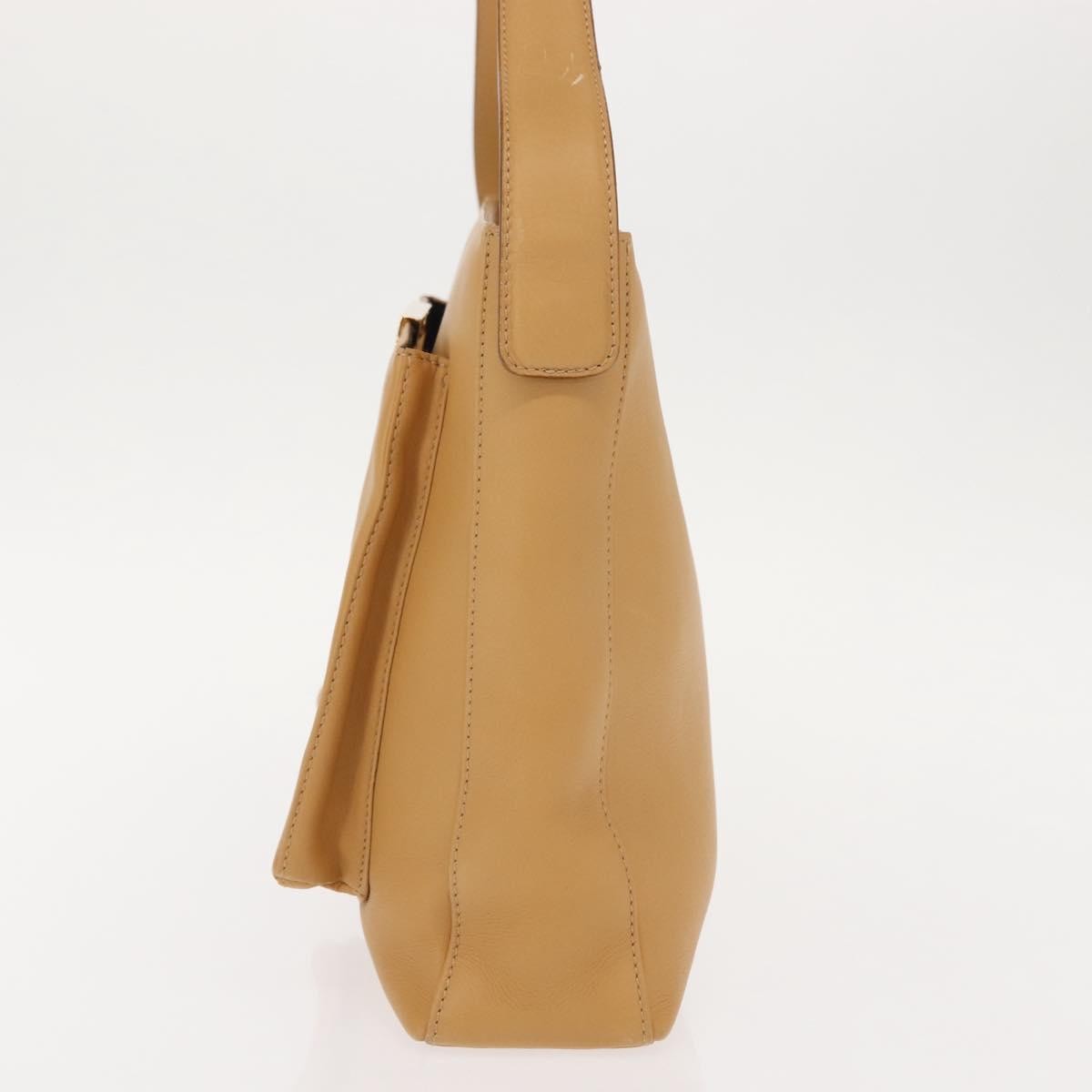 Salvatore Ferragamo Vintage Shoulder Bag Leather Beige Leather Bag (Authentic Pre-Loved)