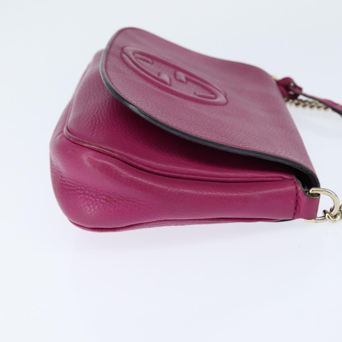 Gucci Soho Chain Crossbody Bag Leather Pink Leather Shoulder Bag Bag (Authentic Pre-Loved)