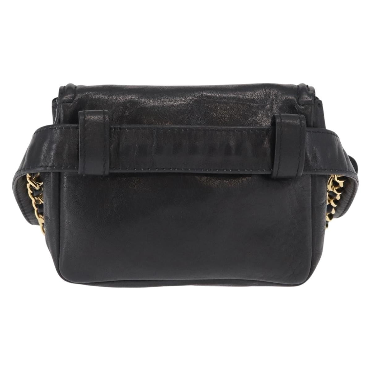 Chanel Chain Envelope Belt Bag Quilted Calfskin Black Leather Clutche & Pouche Bag (Authentic Pre-Loved)