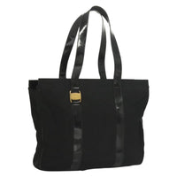 Salvatore Ferragamo Vala Tote Nylon Black Nylon Tote Bag Bag (Pre-Loved)