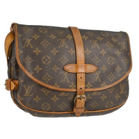 Louis Vuitton Saumur Handbag Monogram Canvas Brown Canvas Shoulder Bag Bag (Authentic Pre-Loved)