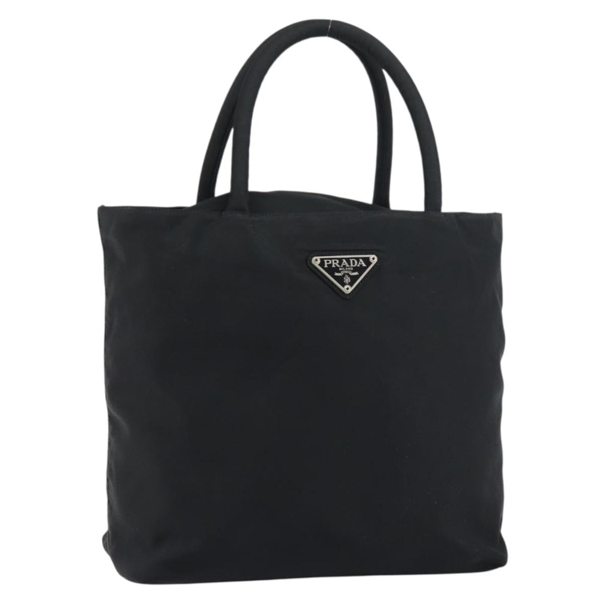 Prada Vintage Zip Tote Tessuto Black Nylon Tote Bag Bag (Authentic Pre-Loved)