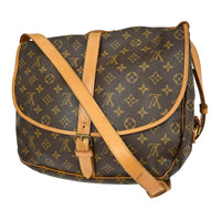 Louis Vuitton Saumur Handbag Monogram Canvas Brown Canvas Shoulder Bag Bag (Authentic Pre-Loved)