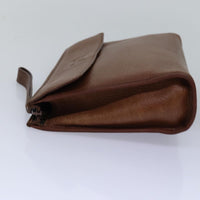 Burberry Vintage Pouch Leather Brown Leather Clutche & Pouche Bag (Authentic Pre-Loved)