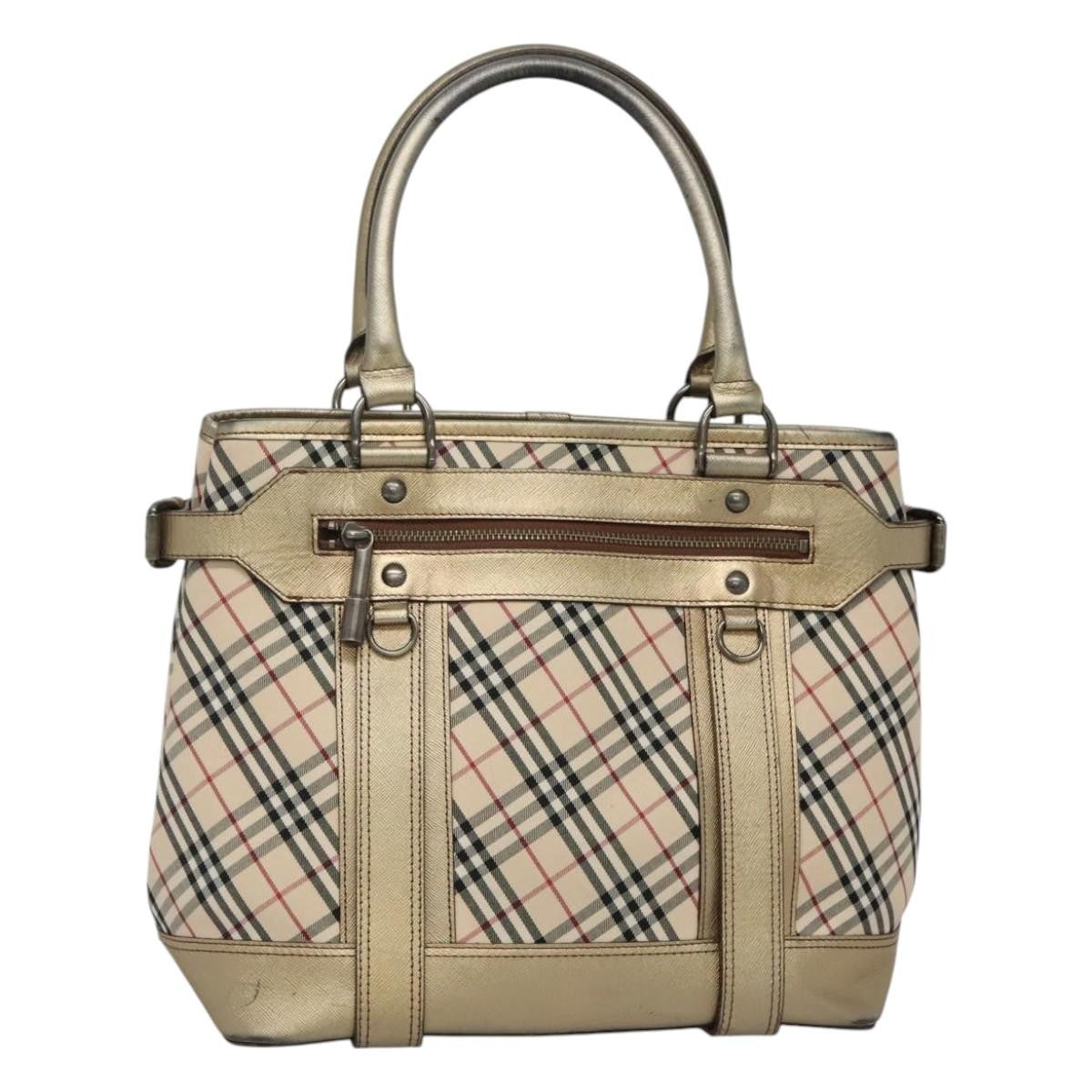 Burberry Nova Check Tote Canvas And Leather Beige Canvas Tote Bag Bag (Authentic Pre-Loved)