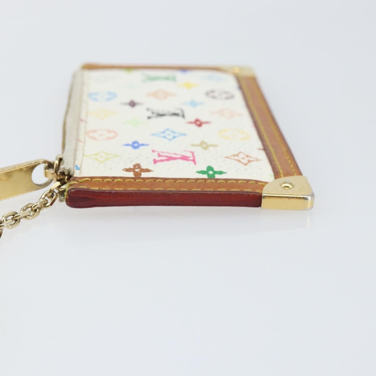 Louis Vuitton Pochette Clés Nm Monogram Multicolor Canvas White Canvas Wallets Accessory (Authentic Pre-Loved)